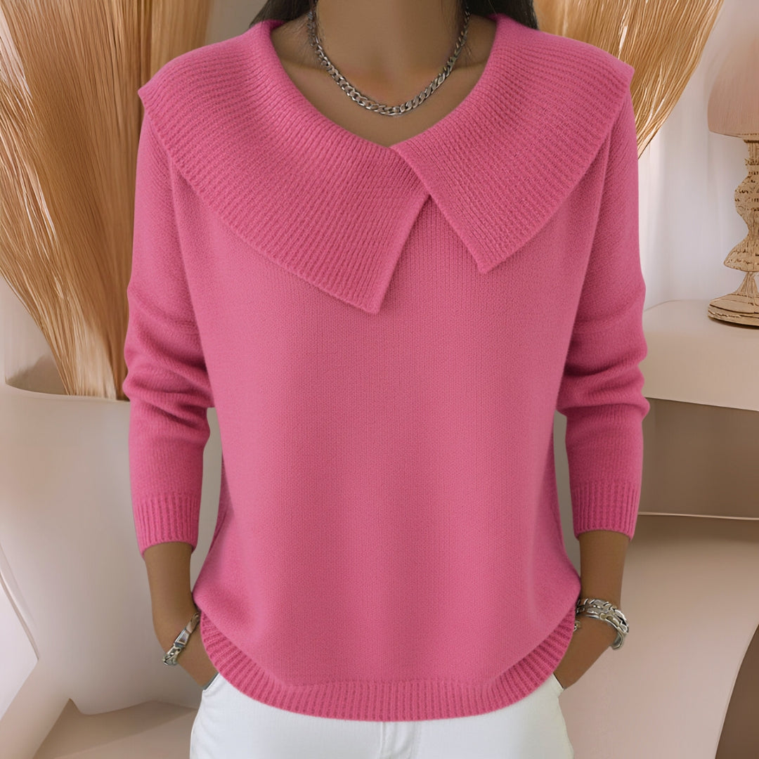 LYDIA | SOFT COLLAR KNIT JUMPER