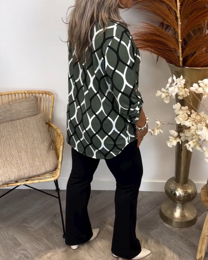 CHRISTABEL | CASUAL LONG-SLEEVE PATTERNED BLOUSE